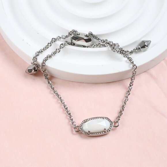 Kendra Scott - Elaina Ivory Pearl Adjustable Chain Bracelet Silver - Picture 2 of 2